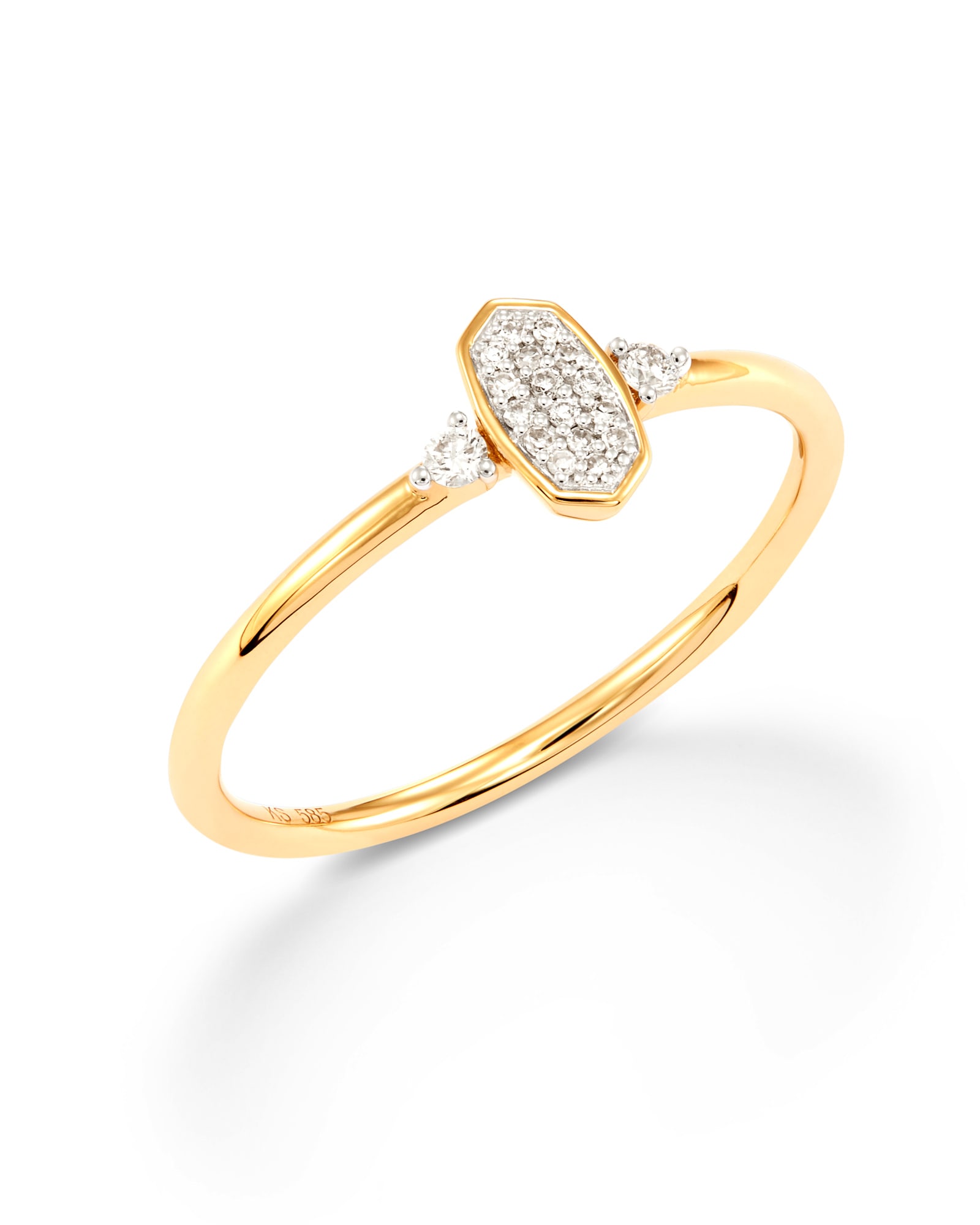 Marisa 14k Yellow Gold Band Ring White Diamond